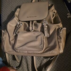 Michael Kors Beige Nylon Drawstring Backpack